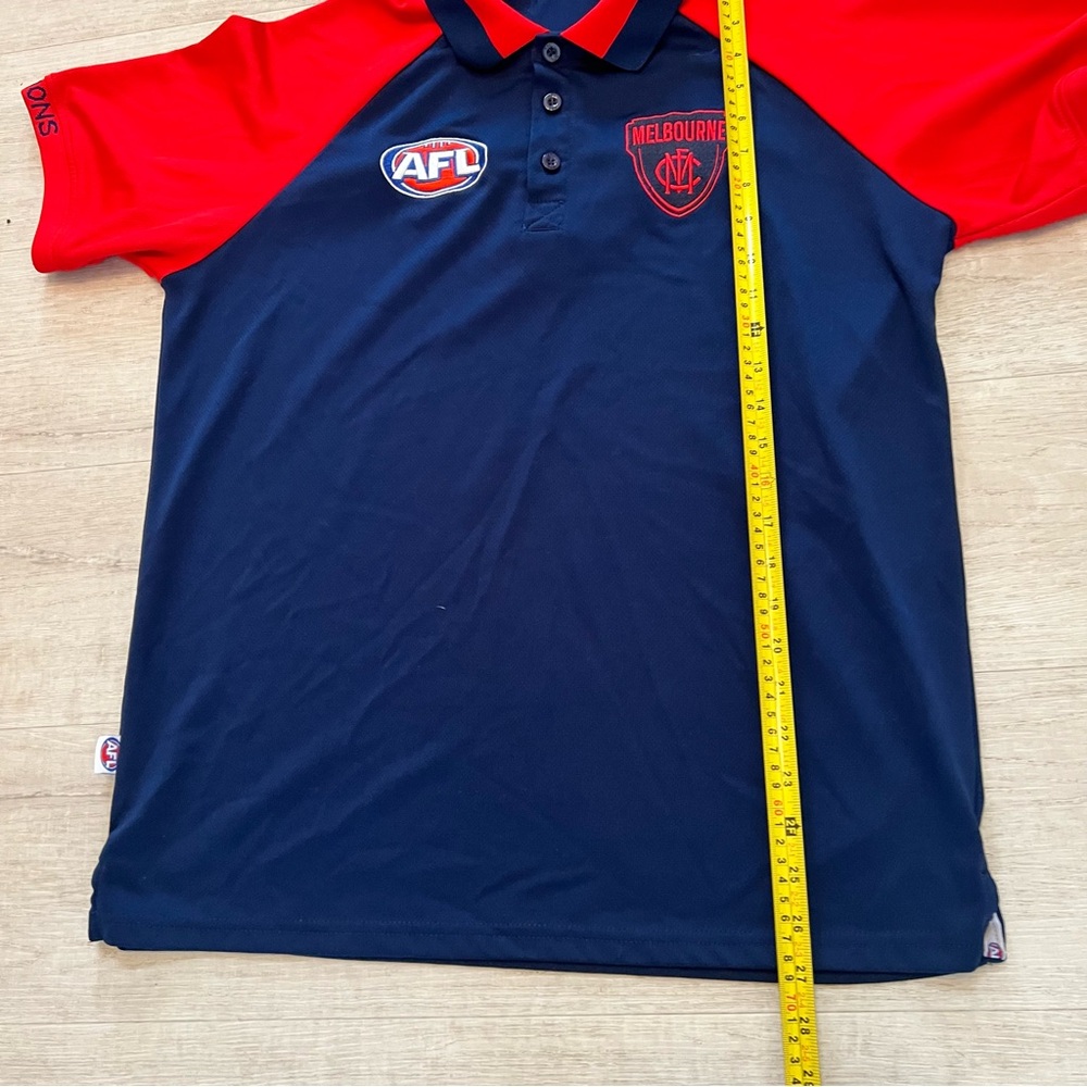 AFL Melbourne Demons Polo Shirt Size M Blue Red Australian Rules Football Dees - Picture 6 of 6